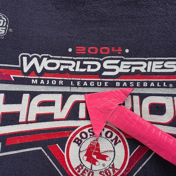 Vintage Boston Red Sox Youth Small (6-8) Shirt Delta 2004 World Series Blue - Picture 6 of 9